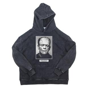 Karloff美式 Boris 纯棉水洗复古做旧连帽卫衣 Frankenstein The