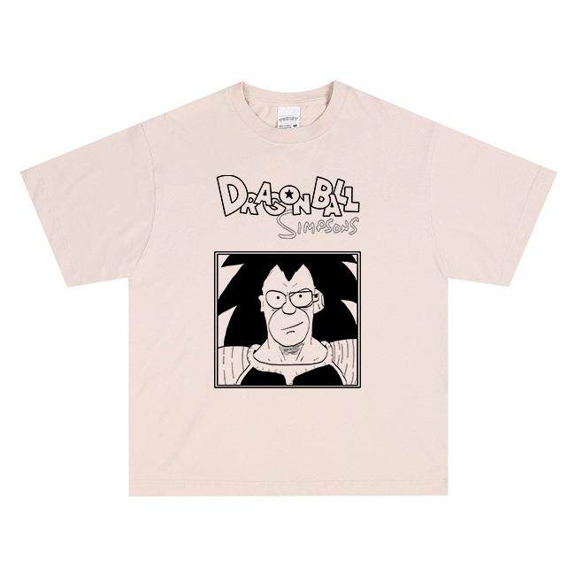 DRAGON BALL 悟空布玛Sun WuKong动漫龙珠短袖T恤男女重磅辛普森