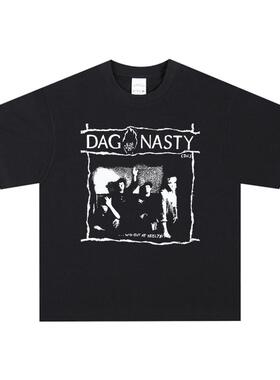 DAG NASTY 乐队宽松复古黑色圆领美式短袖T恤新款纯棉短袖半袖T恤