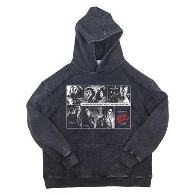 美式做旧水洗卫衣纯棉帽衫