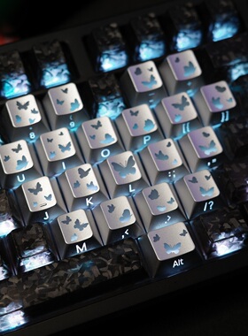 蝴蝶爱心键帽侧刻透光原厂高度适配迈从Ace68狼蛛Win60/68等键盘