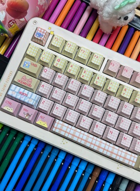 夏日手账主题原厂高度键帽PBT材质热升华适配机械键盘键帽磁轴ACE