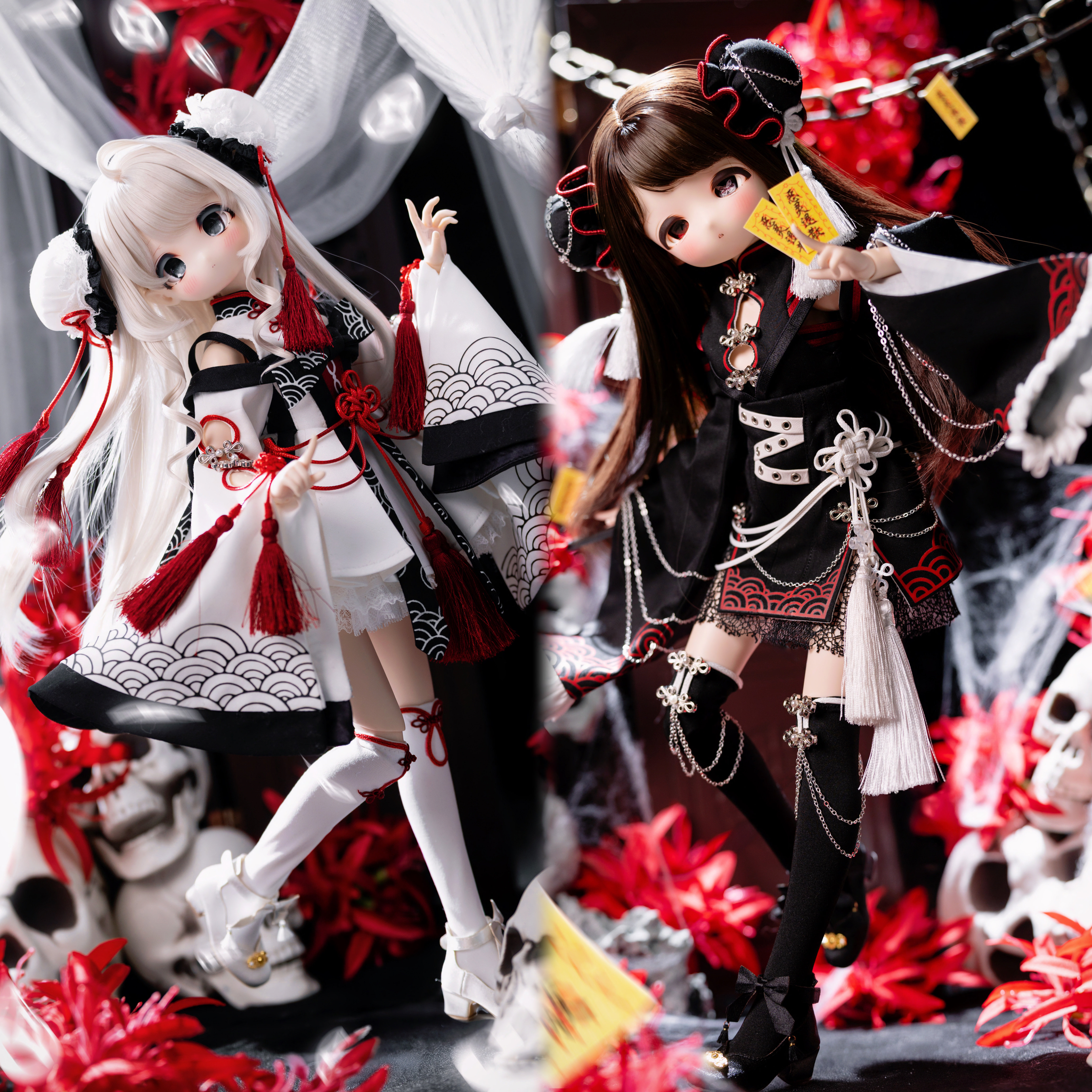 bjd黑白无常4分娃衣msd熊妹mdd巨婴dfh兔豆豆猫可可等4分
