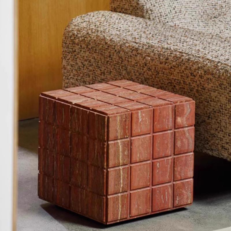 北欧极简天然大理石茶几咖啡桌高级感客厅创意轻奢简约洞石边几