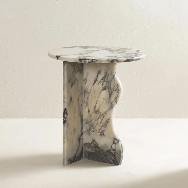 意大利轻奢风天然大理石边几角几法式简约沙发边桌高级感小茶几