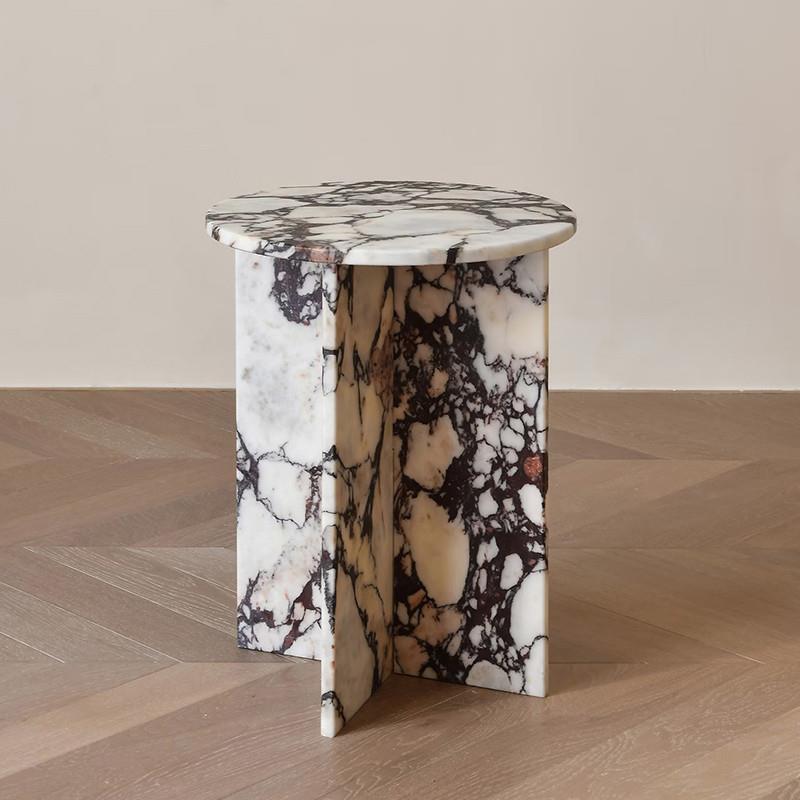 意式轻奢天然大理石客厅边几简约设计师小茶几高级感沙发边桌角几