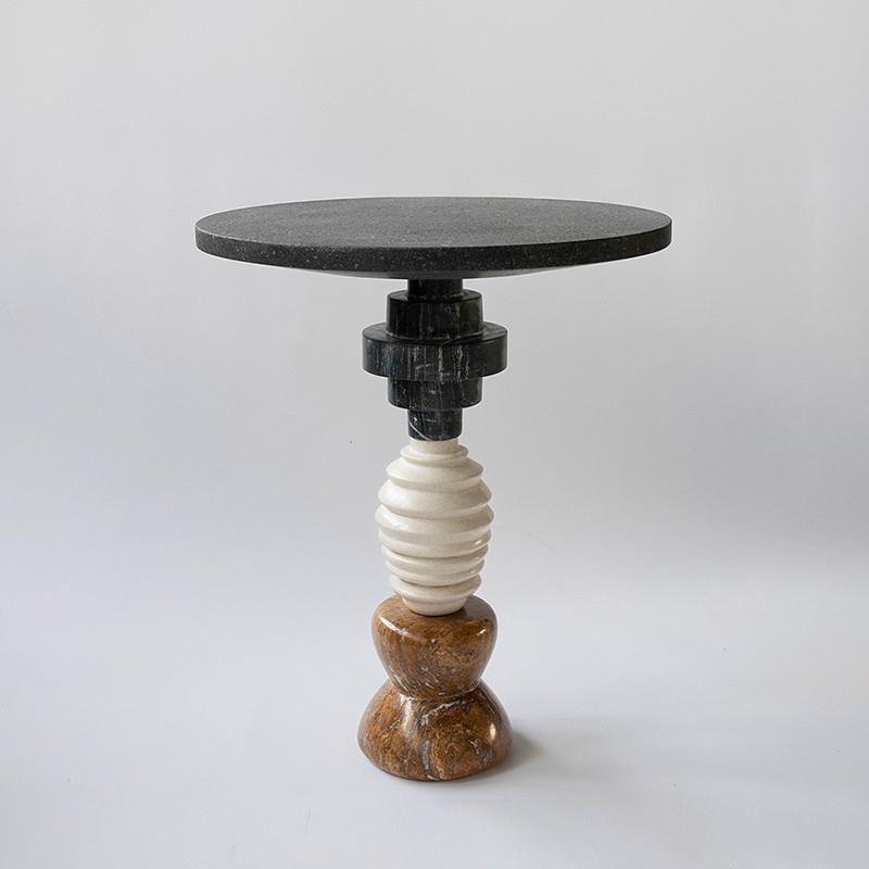 意式轻奢天然大理石客厅边几北欧极简玉石家用高端边桌阳台小茶几