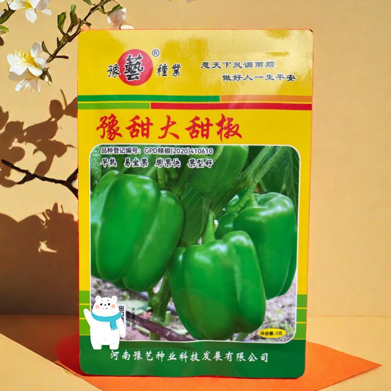 豫甜大甜椒早熟高产特大果甜椒种子灯笼椒柿子椒味甜肉厚甜辣椒籽