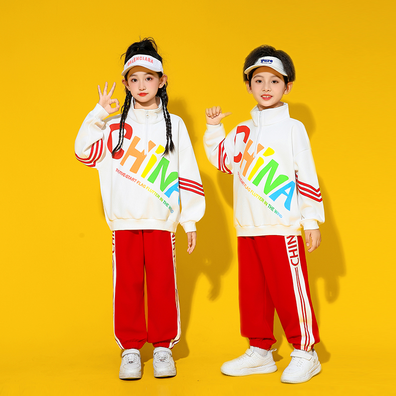 儿童啦啦队表演服男女童啦啦操运动会服装学生开幕式拉拉队爵士舞