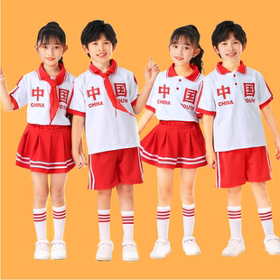 儿童啦啦队演出服中国风合唱服幼儿园班服小学生运动会团体表演服