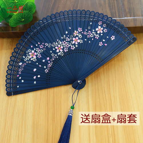 一品兰全竹喷绘礼品折叠扇子