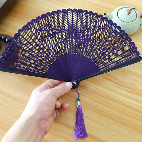 一品兰全竹子工艺礼品折扇送扇盒