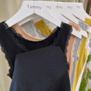 莫代尔2025春季高弹背心女针织螺纹吊带蕾丝边大码修身内搭打底衫