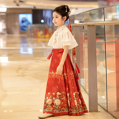 Летняя юбка, детское ханьфу, китайский стиль