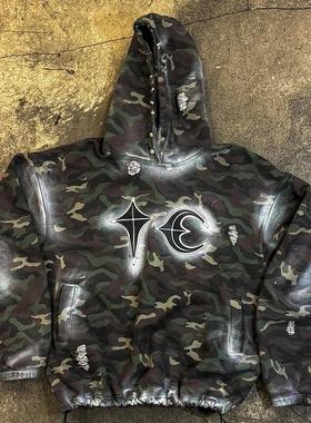 Thug Club 25SS Sprayed Camoflage Rock Hoodie