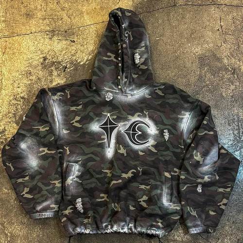 Thug Club 25SS Sprayed Camoflage Rock Hoodie