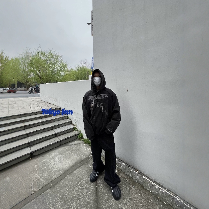 EMPATH水洗做旧破坏牛仔长裤