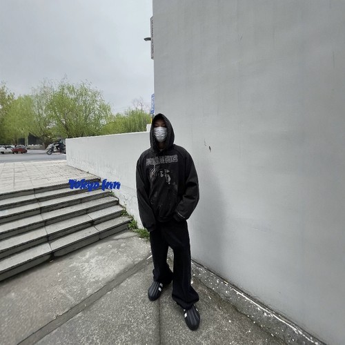 EMPATH水洗做旧破坏牛仔长裤