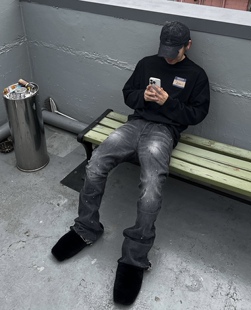 FAR ARCHIVE 24SS FLARE微喇vintage水洗泼墨牛仔长裤南韩vibe