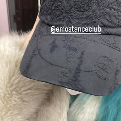 emostanceclub破坏刺绣弯檐帽