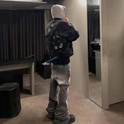 蓝色迷彩贴布夹克外套Undermycar