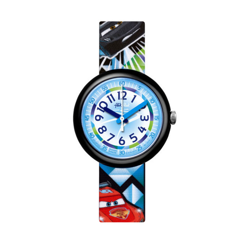 專柜斯沃琪Swatch手表卡通兒童表迪士尼卡丁車ZFLNP022