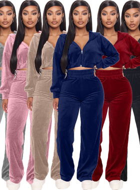 women autumn fashion jacket+pants sport suit欧美休闲运动套装