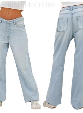 women fashion loose jeans pants 2023欧美牛仔裤女宽松长裤
