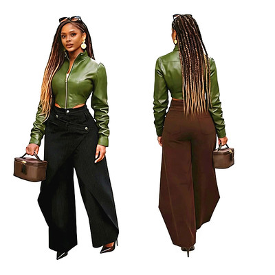 2026美式复古辣妹风不规则阔腿裤长裤 women trouser pants loose