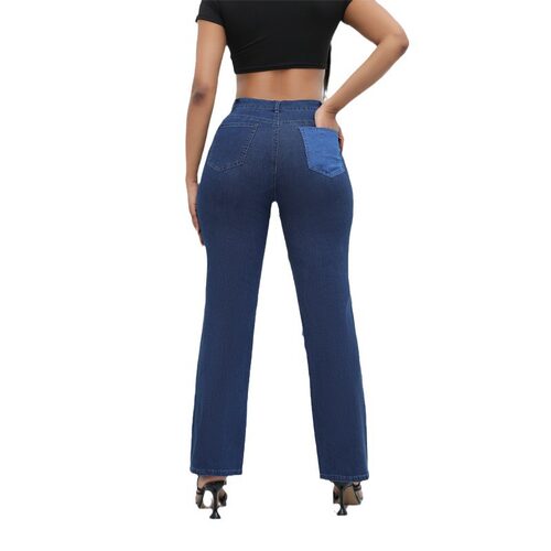 women jeans pants big size ladies 2026大码欧美直筒高腰牛仔裤