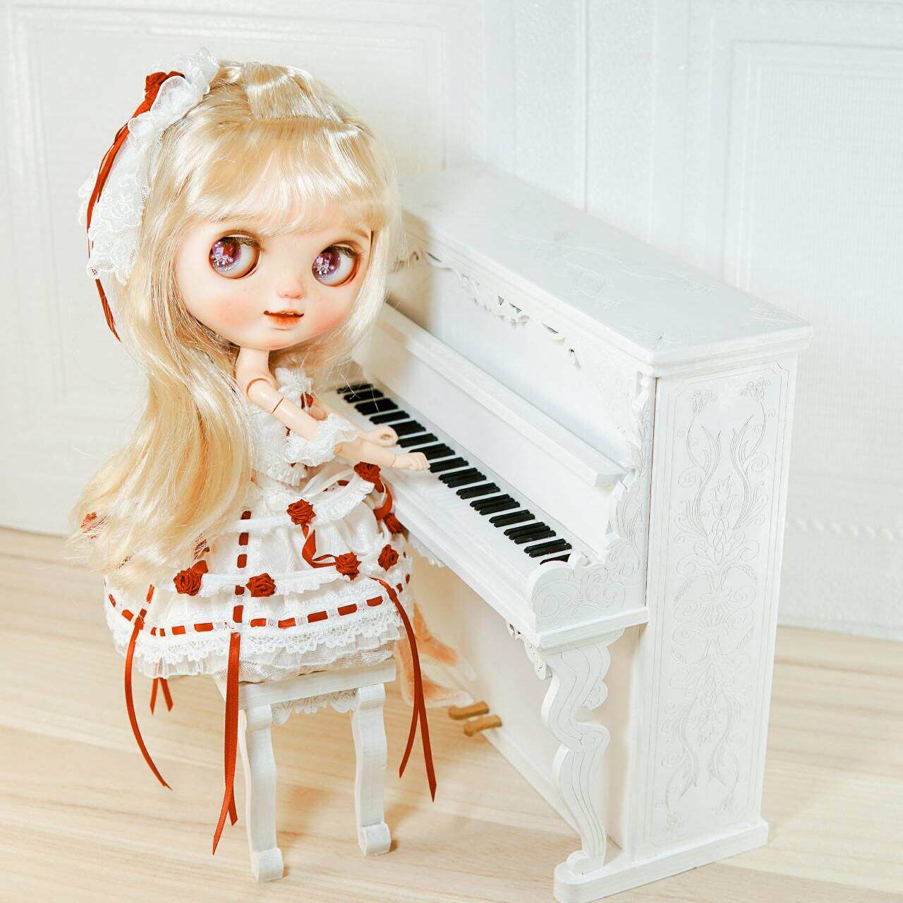 六分BJD古董钢琴材料包成品小BJD/SJD/胶皮
