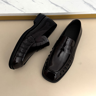 时尚 英伦商务休闲皮鞋 透气百搭乐福鞋 潮流正装 春秋新款 皮鞋 男士