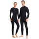 3mm潜水服男连保暖冲浪潜水衣女长袖 斜开前拉链 冲浪泳衣女裤