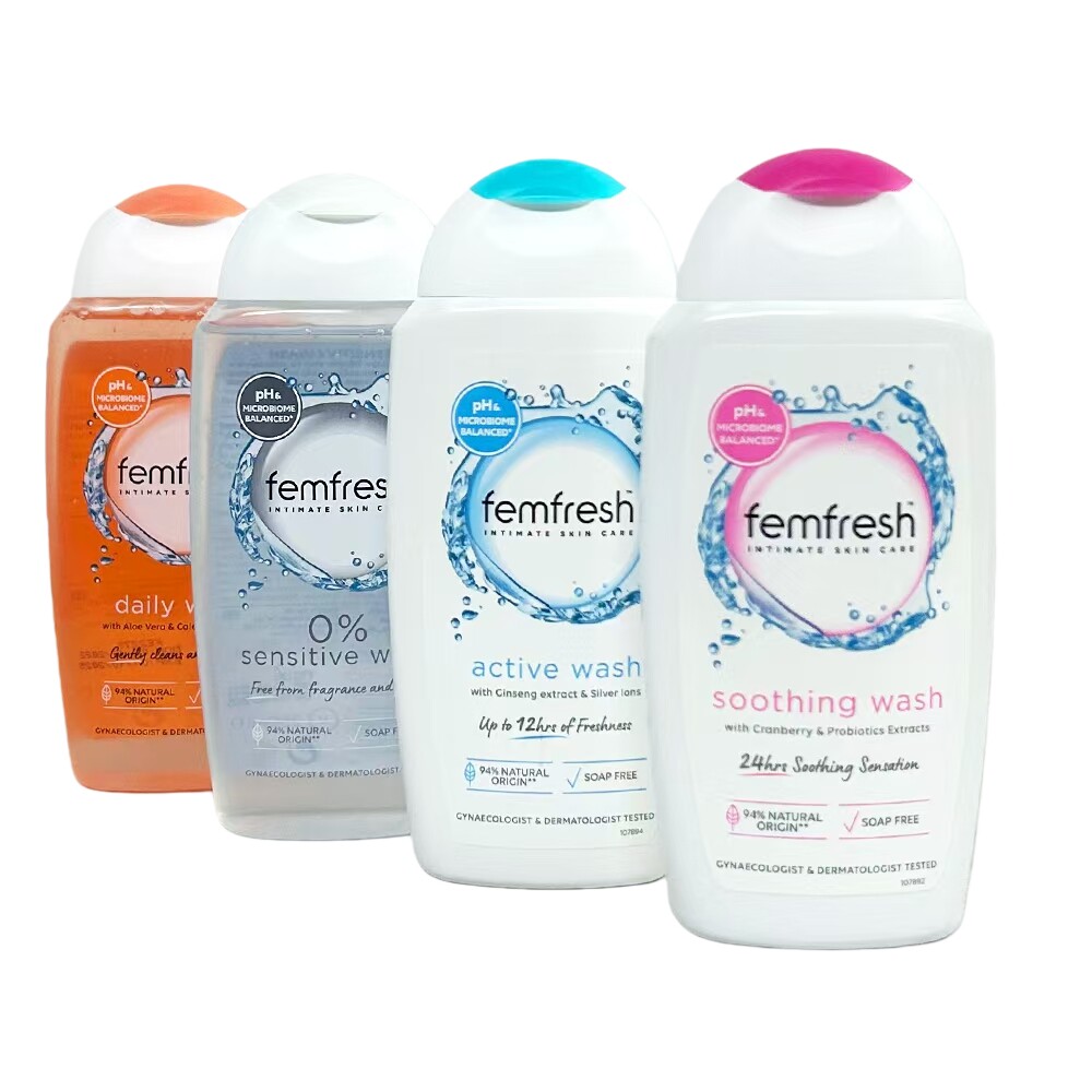 英国原装进口FEMFRESH芳芯女性私处专用日常护理清洗液250ML
