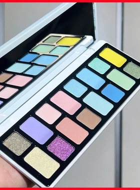 千妍眼影自组盘蓝紫色大地绿色黑色高光修容三合一防水防汗不脱妆