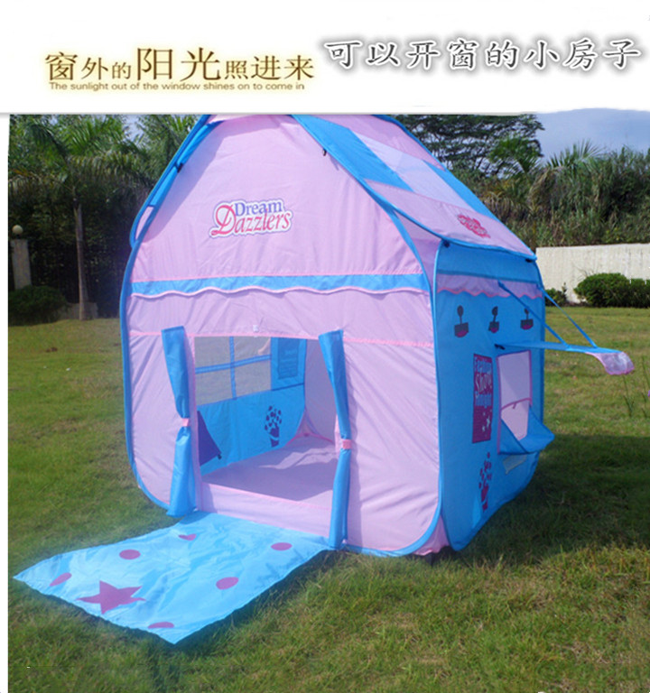 外贸儿童帐篷室内游戏屋男孩女孩公主城堡家用小房子户外野营速开-封面