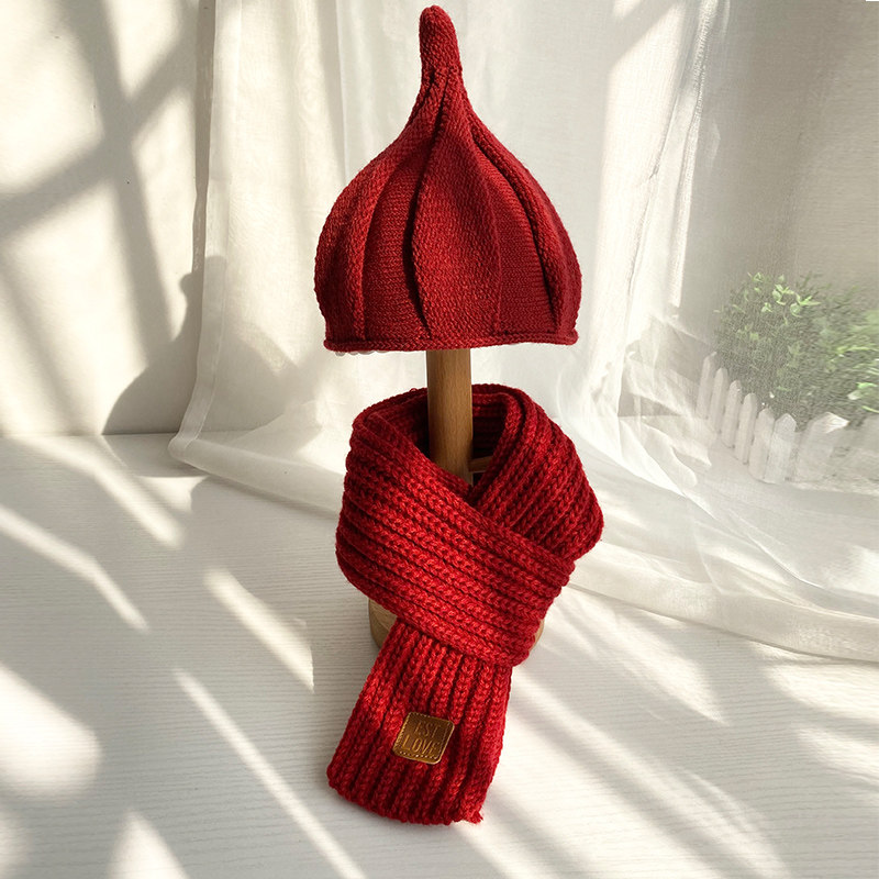 儿童帽子围巾秋冬季手套小宝宝1-4岁男孩女童可爱保暖套头帽围脖