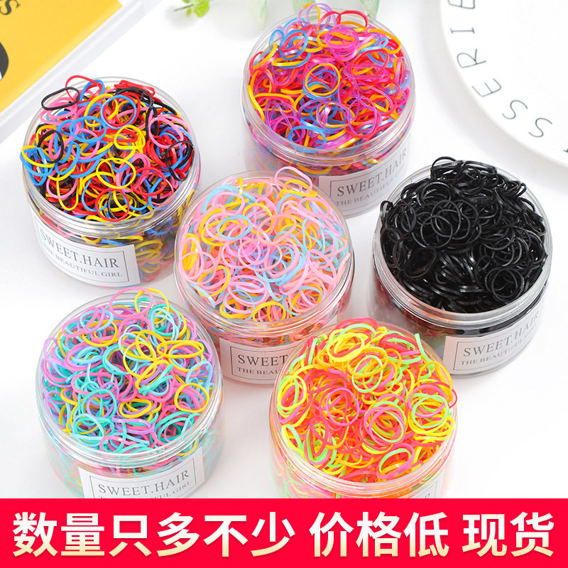 小皮筋女扎头发一次性橡皮筋黑色高弹力发圈儿童不伤发头绳发饰
