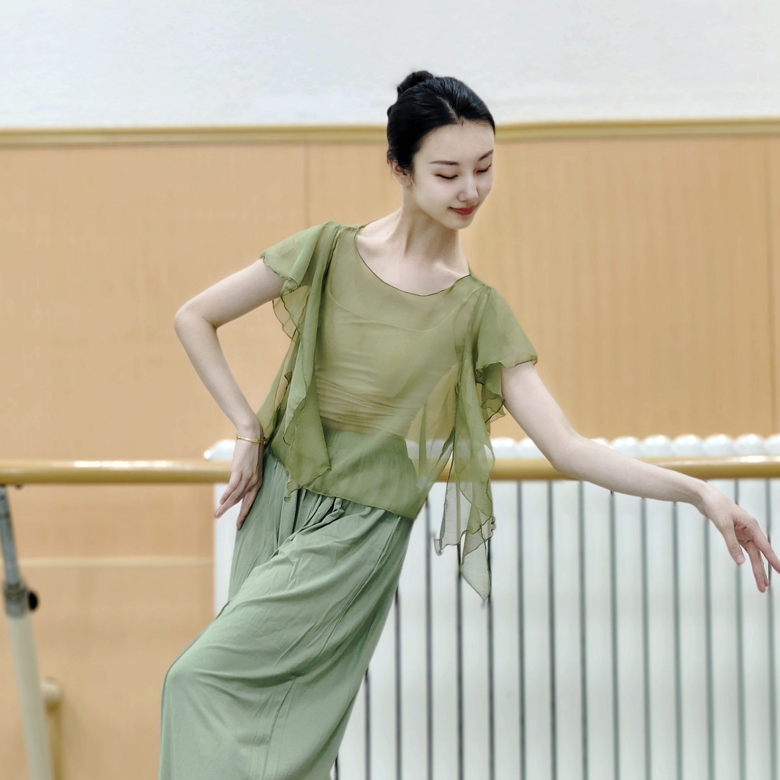 古典舞身韵飘逸仙气纱衣练功服中国舞成人形体舞蹈服装上衣汉唐风