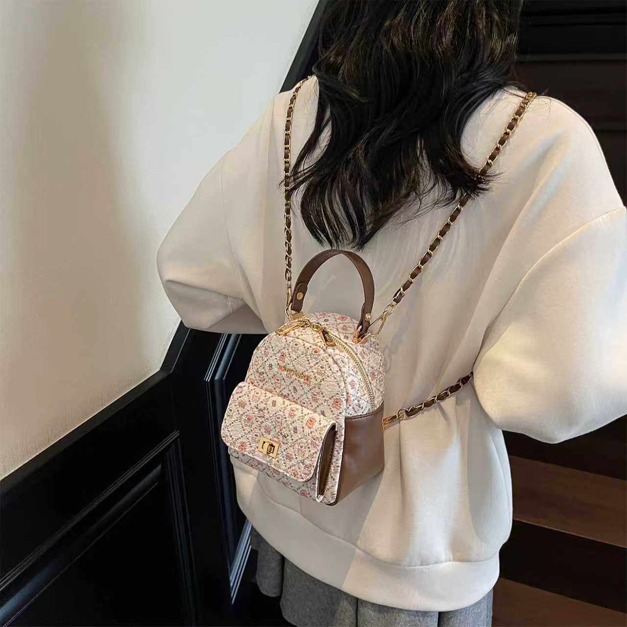 艾米兔女包2026新款时尚可爱碎花潮流百搭洋气简约链条手提双肩包,箱包皮具/热销女包/男包,通用款女包,淘宝优惠券,粉丝福利购,淘宝优惠卷