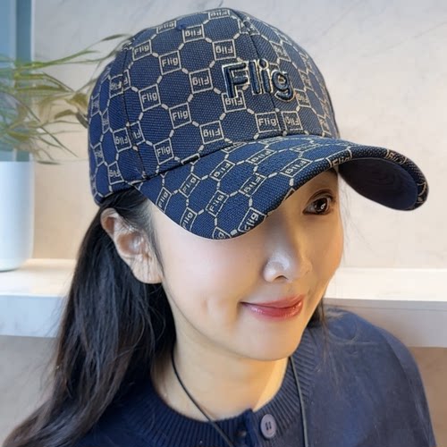 【Flig新款】正品秋高品棒球帽男女同款印花鸭舌帽大头大脸可戴