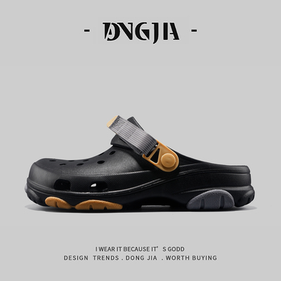 外贸日本单洞洞鞋男女夏季透气外穿运动休闲包头拖鞋eva沙滩鞋