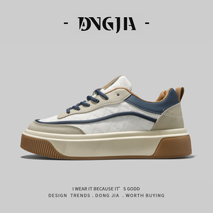 东家Qshoes外贸男士厚底增高小众板鞋秋季新款潮流百搭运动休闲鞋