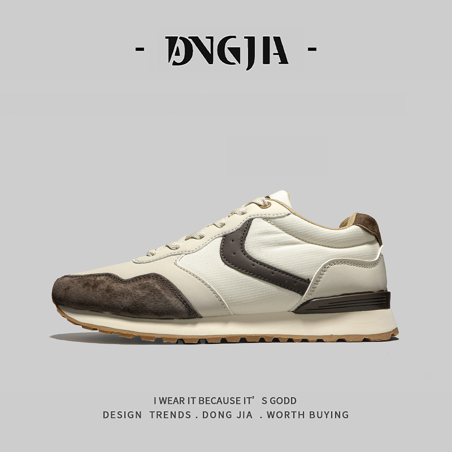 稀缺牛货~外贸出口复古百搭运动英训鞋男真皮拼接轻便透气慢跑鞋