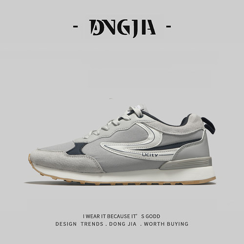 秋季男士复古网布透气阿甘鞋