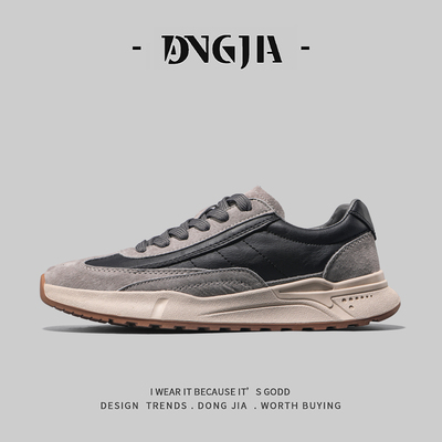 出口外贸高品质低帮男鞋复古百搭猪反绒皮板鞋潮流时尚运动休闲鞋