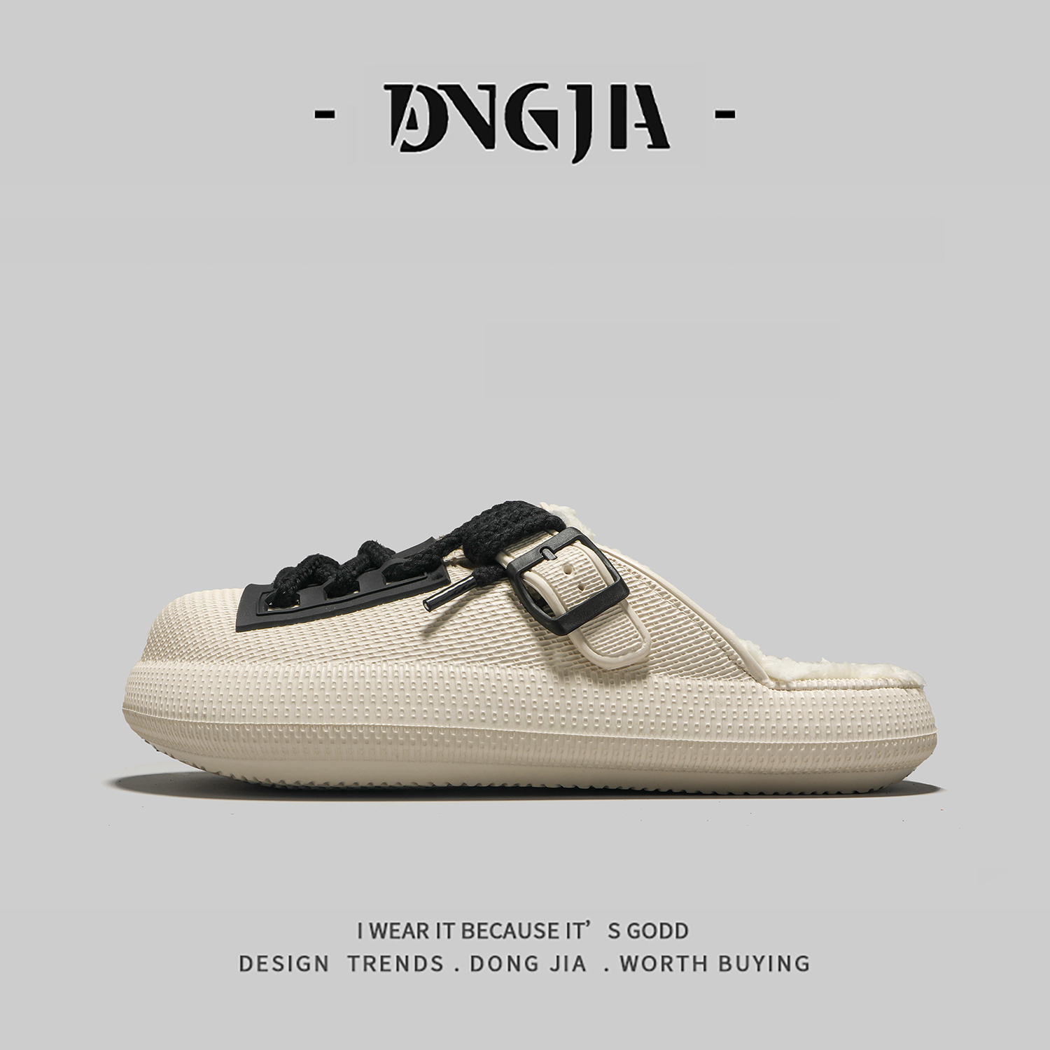 外贸日本单包头棉拖男女冬季新款外穿百搭eva厚底勃肯鞋懒人半拖