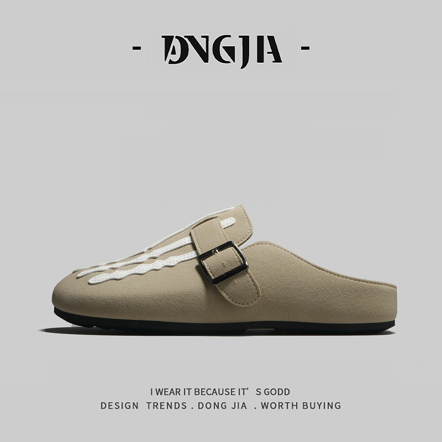 外贸男士夏季休闲勃肯拖鞋男复古百搭包头半拖鞋一脚蹬透气懒人鞋