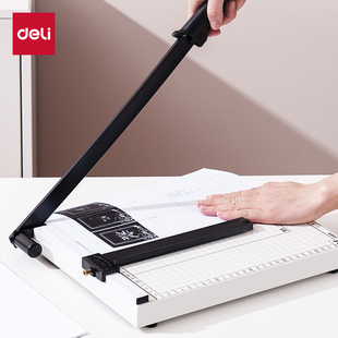 得力切纸刀A4钢制裁纸刀切纸器照相馆相片裁切机家用裁剪布料裤脚