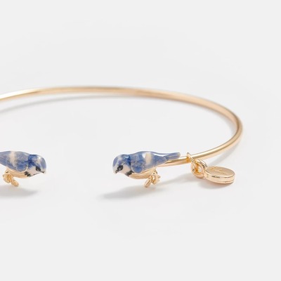 英国手镯Fable珐琅蓝山雀